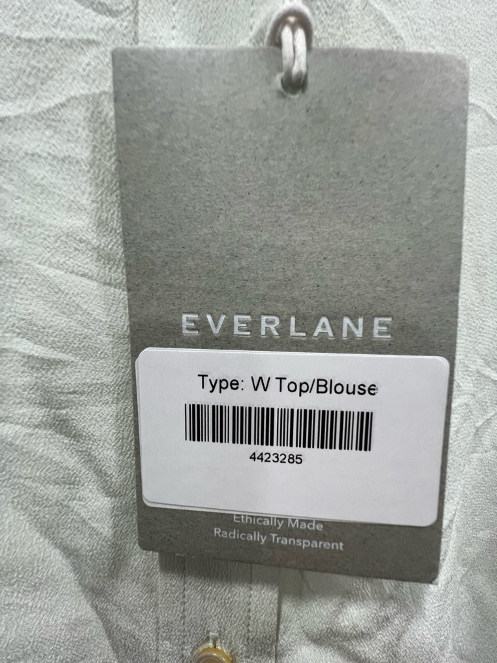Everlane Light Mint Green Button-Up Long Sleeve Top - Picture 5 of 7
